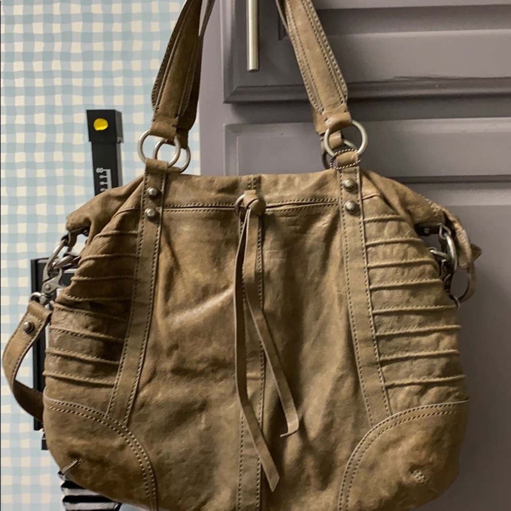 Distressed leather purse
